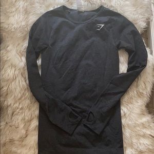 Gymshark seamless long sleeve in black marl